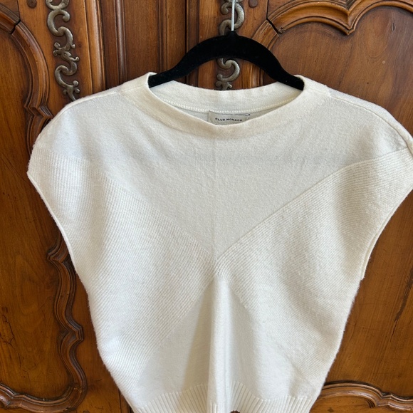 Club Monaco Ivory Sleeveless Crew Neck Sweater with Geometric Knit - L - Picture 8 of 10